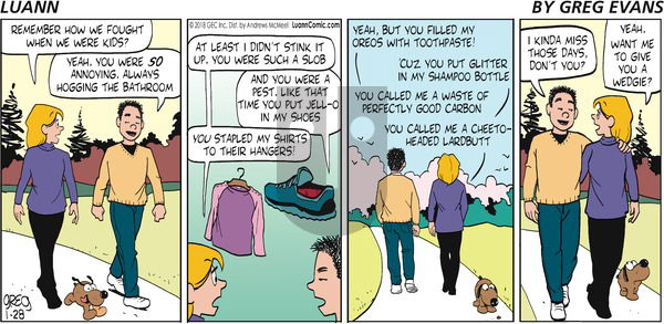 Luann on Sunday January 28, 2018 Comic Strip
