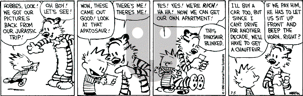 Calvin and Hobbes - Thursday July 5, 1990 Comic Strip