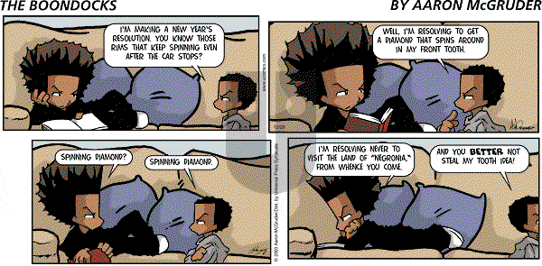 The Boondocks on Sunday December 28, 2003 Comic Strip