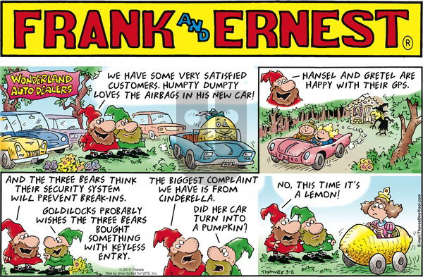 Frank and Ernest on Sunday March 8, 2015 Comic Strip