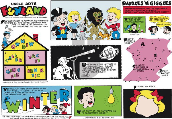 Uncle Art's Funland on Sunday August 7, 2022 Comic Strip