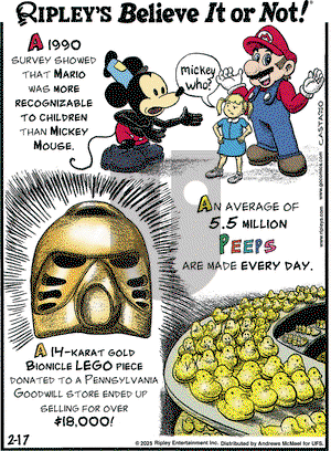 Ripley's Believe It or Not - Monday February 17, 2025 Comic Strip