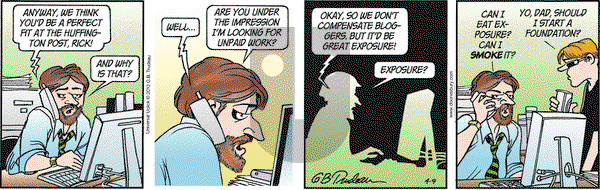 Doonesbury on Monday April 9, 2012 Comic Strip