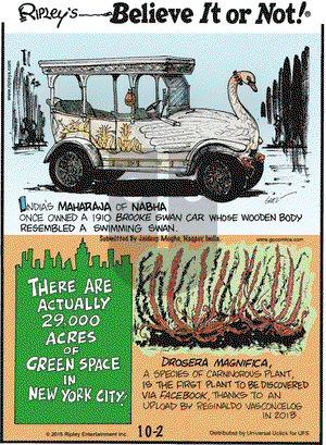 Ripley's Believe It or Not on Friday October 2, 2015 Comic Strip