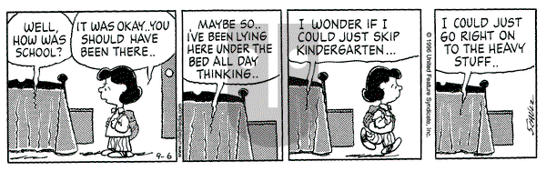 Peanuts on Friday September 6, 1996 Comic Strip