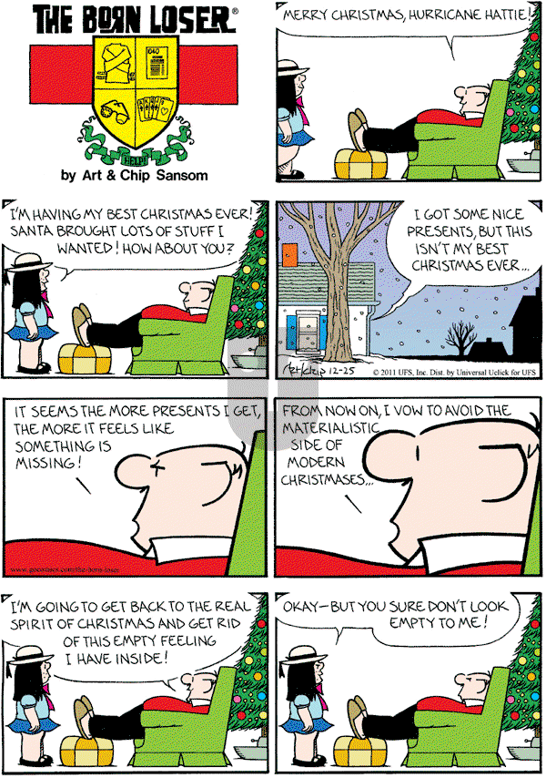 The Born Loser on Sunday December 25, 2011 Comic Strip