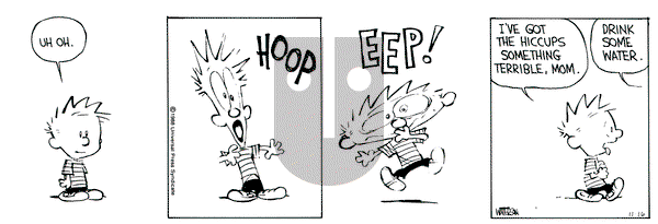 Calvin and Hobbes on Wednesday November 16, 1988 Comic Strip