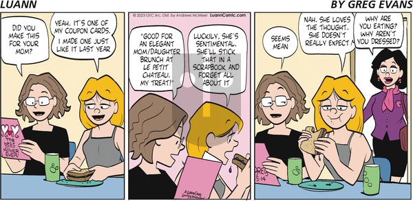 Luann - Sunday May 14, 2023 Comic Strip
