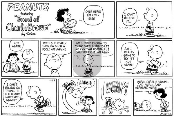 Peanuts on Sunday November 29, 1981 Comic Strip