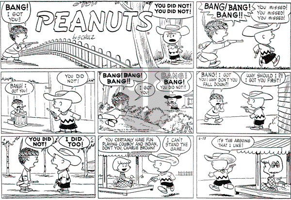 Peanuts - Sunday June 28, 1953 Comic Strip