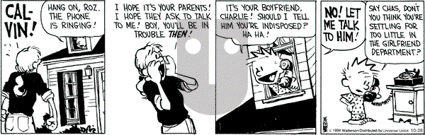 Calvin and Hobbes on Tuesday October 28, 2014 Comic Strip