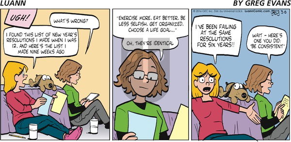 Luann on Sunday March 6, 2016 Comic Strip