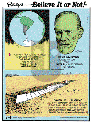Ripley's Believe It or Not on Friday September 4, 2020 Comic Strip