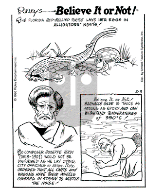 Ripley's Believe It or Not on Saturday February 3, 1996 Comic Strip