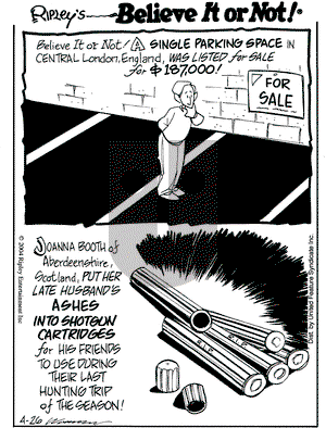 Ripley's Believe It or Not on Monday April 26, 2004 Comic Strip