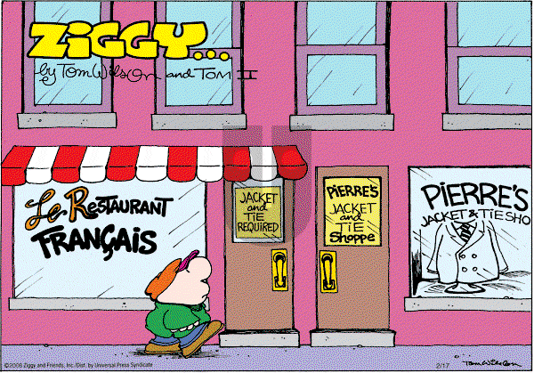 Ziggy - Sunday February 17, 2008 Comic Strip