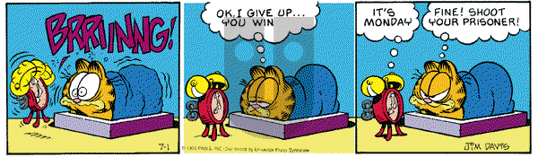 Garfield on Monday July 1, 1996 Comic Strip