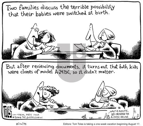 Tom Toles on Sunday August 16, 1998 Comic Strip