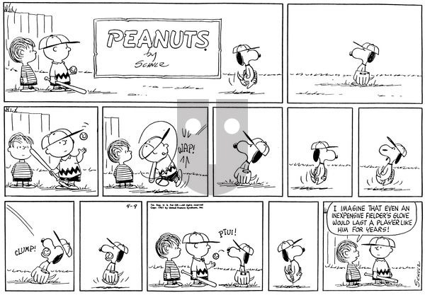 Peanuts on Sunday April 9, 1961 Comic Strip