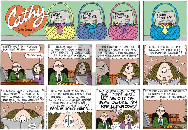 Cathy Classics on Sunday April 15, 2001 Comic Strip