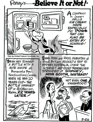 Ripley's Believe It or Not on Monday January 20, 2003 Comic Strip
