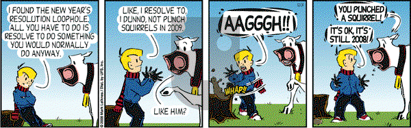 Cow and Boy Classics - Wednesday December 31, 2008 Comic Strip