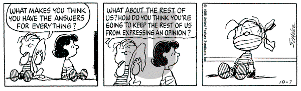 Peanuts on Friday October 7, 1988 Comic Strip