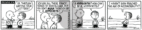 Peanuts on Wednesday December 24, 1958 Comic Strip