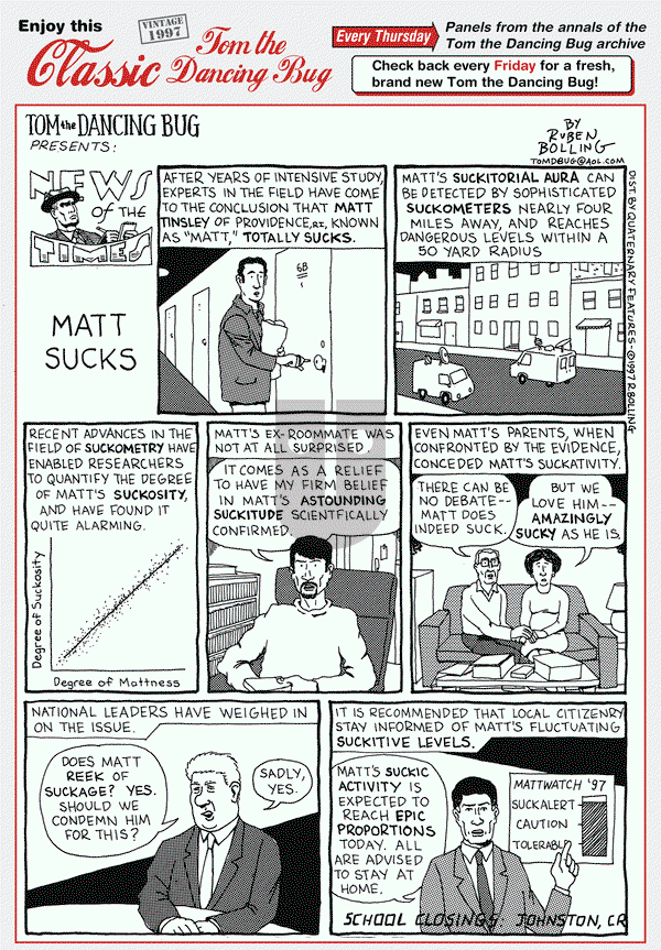 Tom the Dancing Bug on Thursday July 20, 2017 Comic Strip
