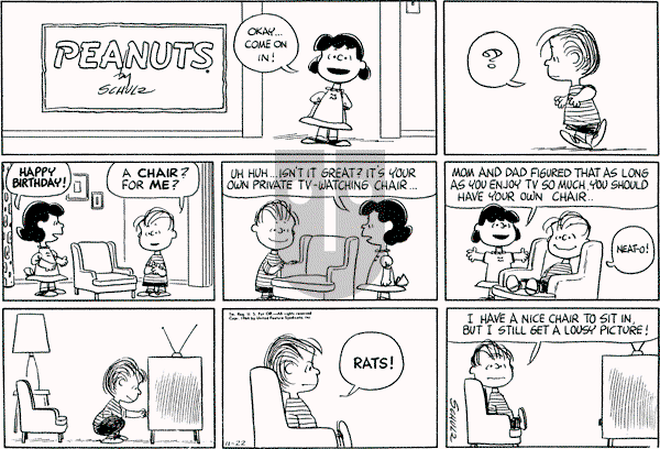 Peanuts - Sunday November 22, 1964 Comic Strip