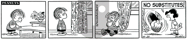 Peanuts on Wednesday October 23, 1957 Comic Strip