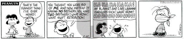 Peanuts on Thursday May 25, 1972 Comic Strip
