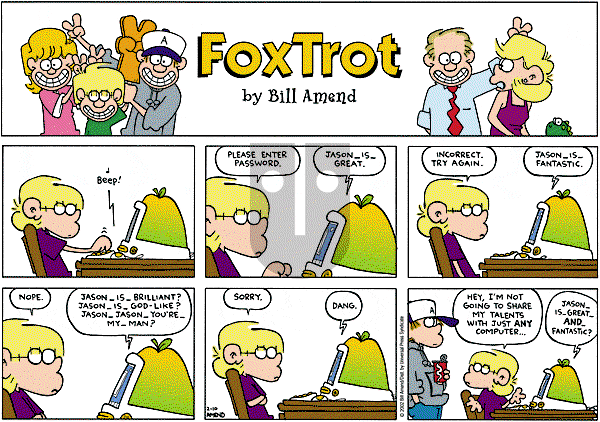 FoxTrot - Sunday February 10, 2002 Comic Strip