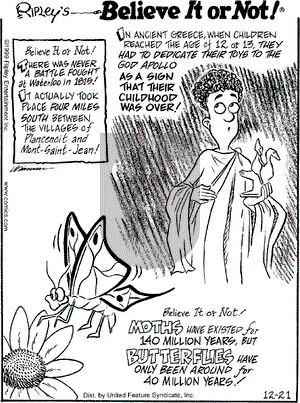 Ripley's Believe It or Not on Tuesday December 21, 1999 Comic Strip