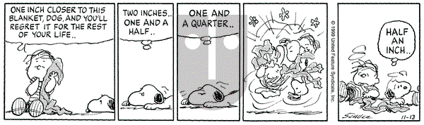 Peanuts on Saturday November 13, 1999 Comic Strip