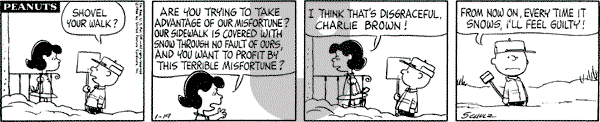 Peanuts - Wednesday January 19, 1966 Comic Strip