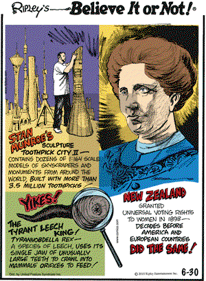 Ripley's Believe It or Not on Wednesday June 30, 2010 Comic Strip