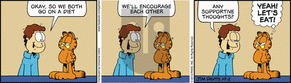 Garfield on Wednesday October 2, 2013 Comic Strip