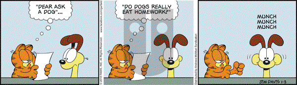 Garfield on Wednesday January 3, 2018 Comic Strip