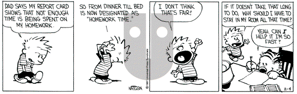 Calvin and Hobbes on Wednesday February 4, 1987 Comic Strip