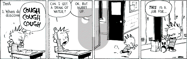 Calvin and Hobbes - Thursday February 25, 1993 Comic Strip