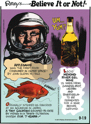 Ripley's Believe It or Not on Saturday September 19, 2015 Comic Strip