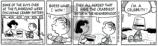 Peanuts on Tuesday June 20, 1995 Comic Strip