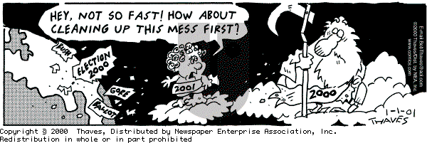 Frank and Ernest on Monday January 1, 2001 Comic Strip