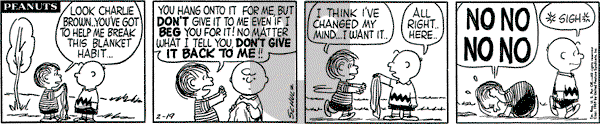 Peanuts - Thursday February 19, 1959 Comic Strip