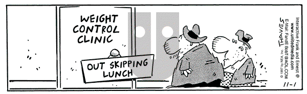 Frank and Ernest on Saturday November 1, 1997 Comic Strip