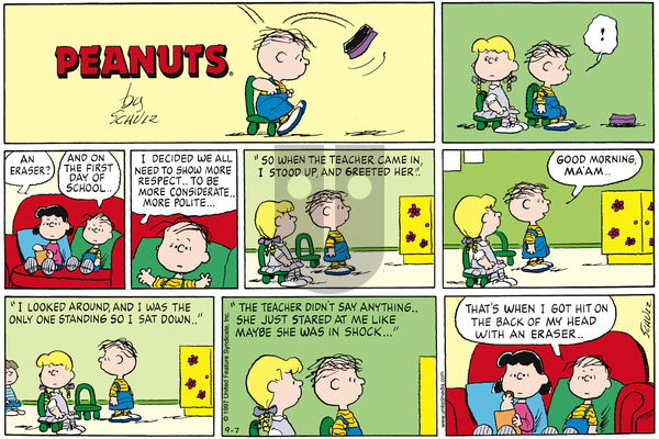 Peanuts on Sunday September 7, 1997 Comic Strip