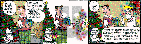 Monty on Thursday December 25, 2014 Comic Strip