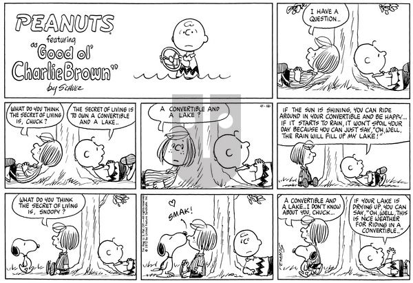 Peanuts on Sunday April 16, 1972 Comic Strip