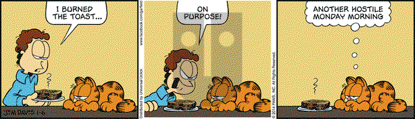 Garfield on Monday January 6, 2014 Comic Strip